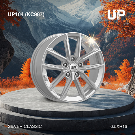 Up104 (КС987) 6.500xR17 5x114.3 DIA64.1 ET50 Silver Classic Up104 (КС987) 6.500xR17 5x114.3 DIA64.1 ET50 Silver Classic